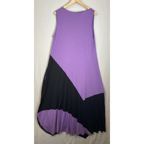 COMFY USA Maxi Long Dress Size Large Balloon Asymmetrical Lagenlook Sleeveless - Picture 2 of 6